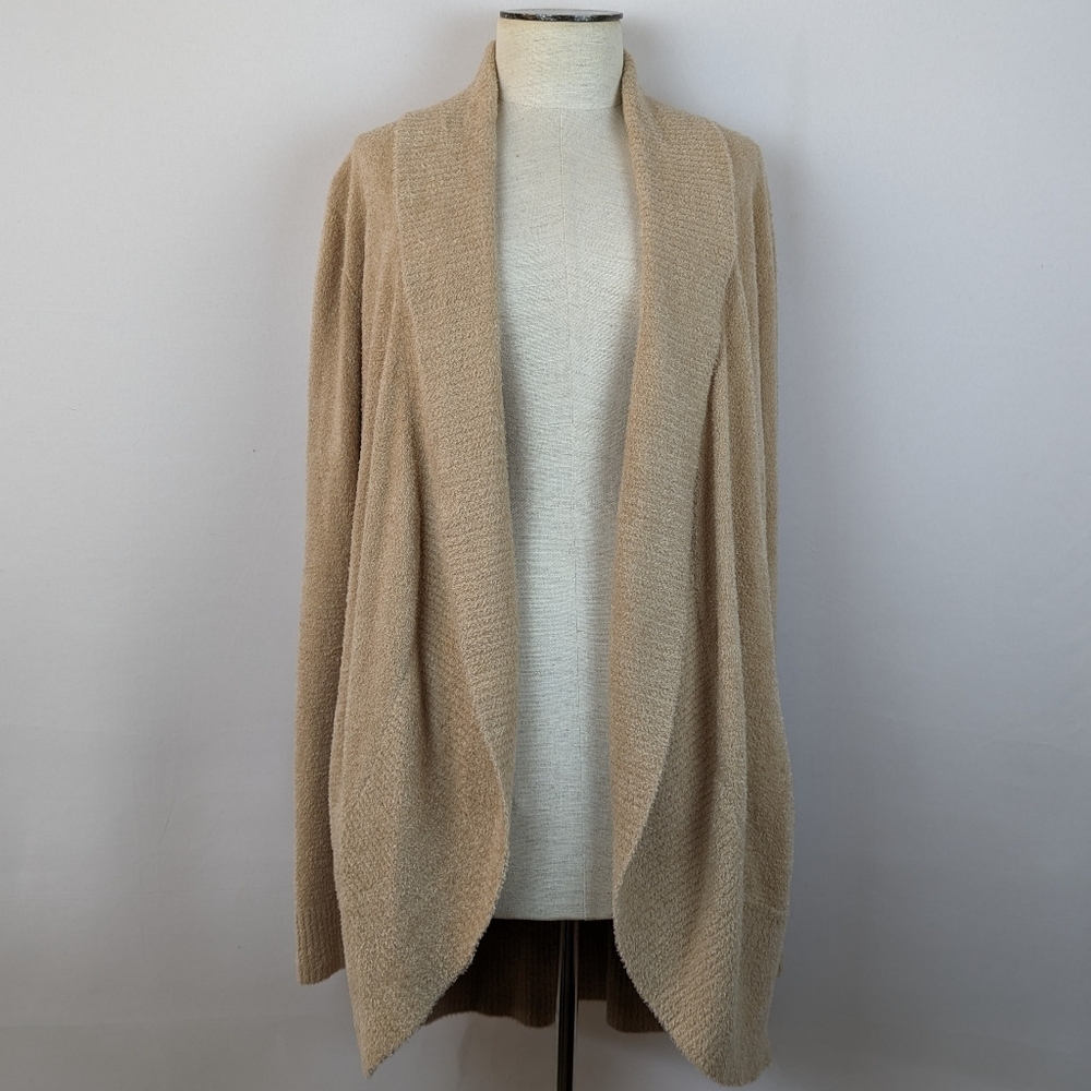 Barefoot Dreams Circle Cardigan CozyChic Lite Shawl Collar Soft Camel L/XL NWT